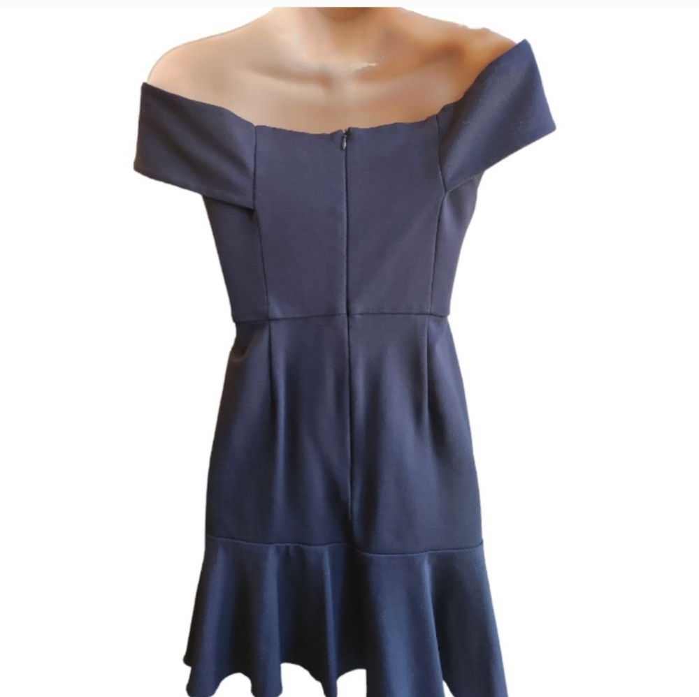 NICHOLAS Ponte Knit Off-the-shoulder Mini Dress - Size 4 - Picture 5 of 11